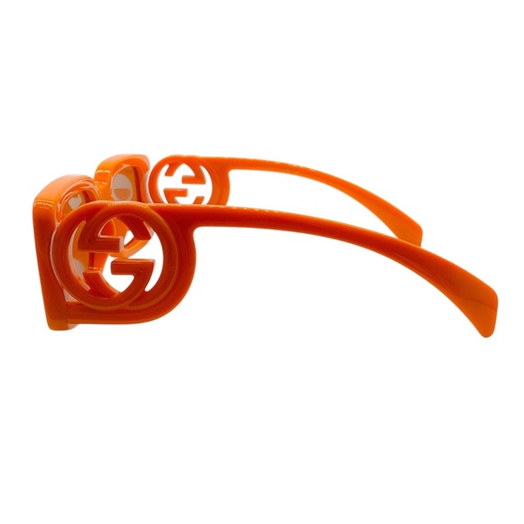 GUCCI ORANGE / BROWN CHAISE LONGUE 54MM RECTANGULAR FRAME  display picture 2